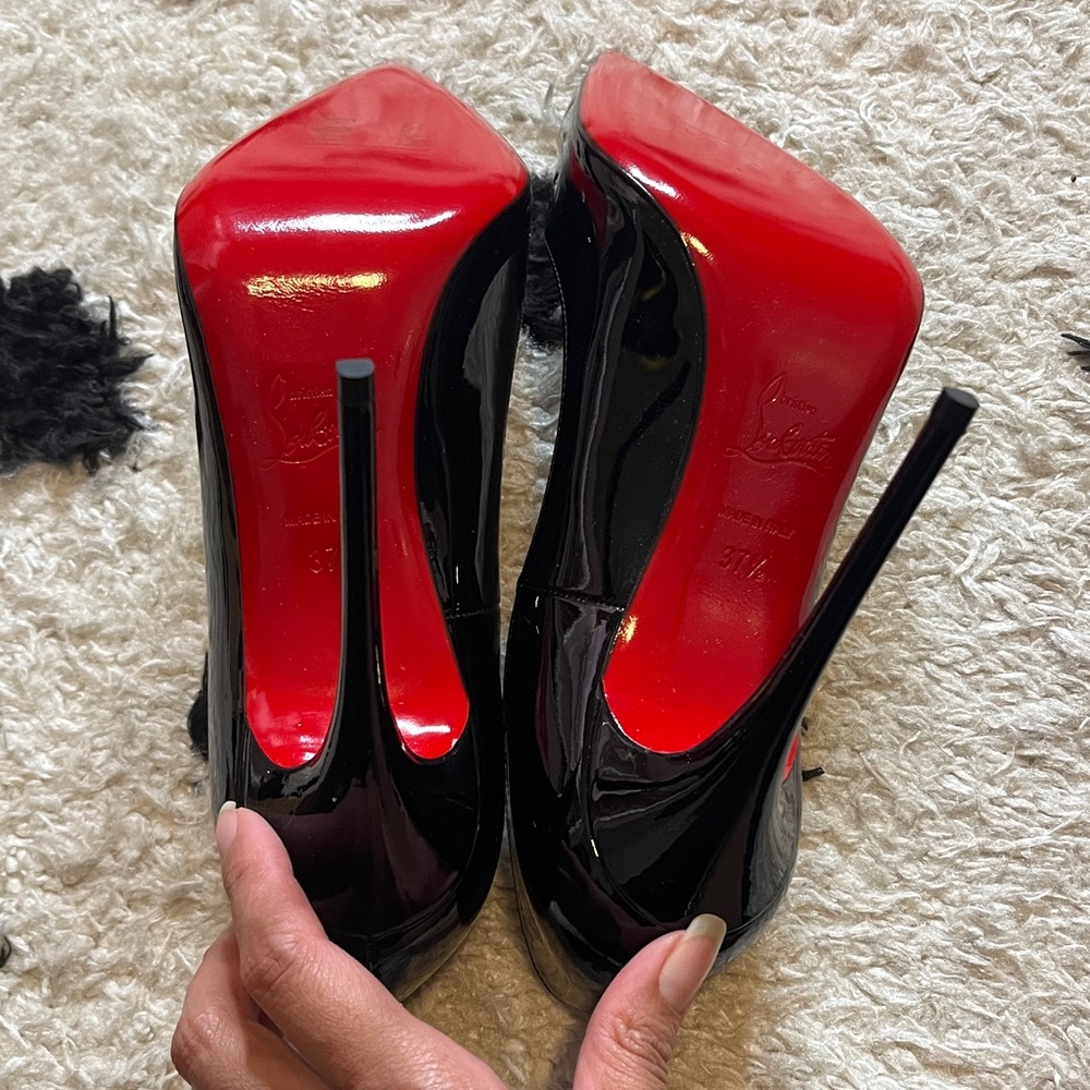 Christian Louboutin size 37.5 so Kate 120 Glossy Black Stiletto Heels - Picture 9 of 12